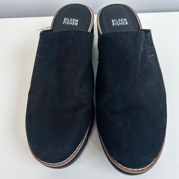 Eileen Fisher Loti Black Nubuck Wedge/Mule Size 8.5 - Picture 3 of 7